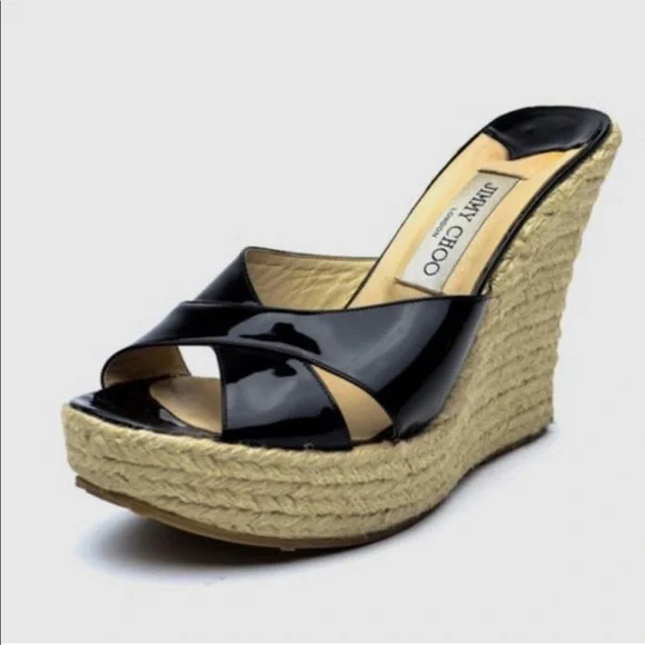 Jimmy Choo Shoes Jimmy Choo Black Patent Phyllis Espadrille